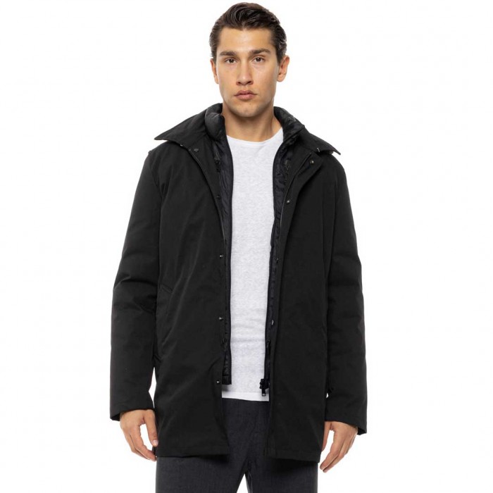 BISTON MAN LONG JACKET BLACK