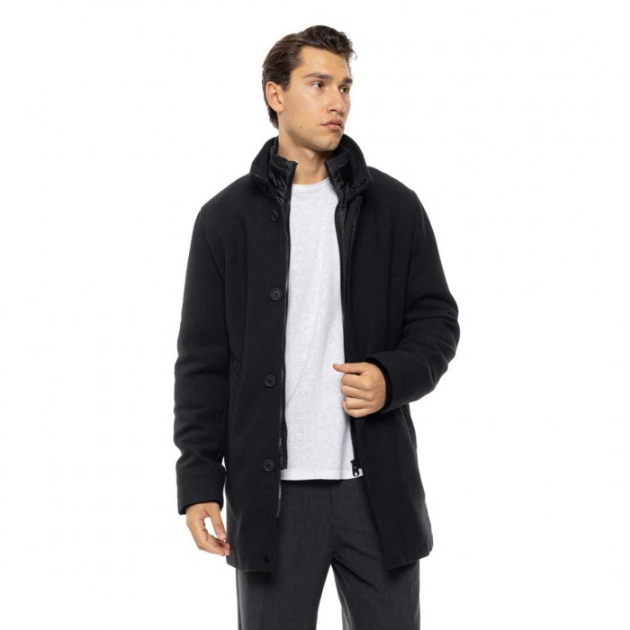 BISTON MAN COAT BLACK