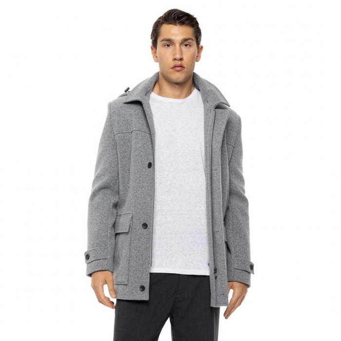 BISTON MAN COAT JACKET LIGHT GREY