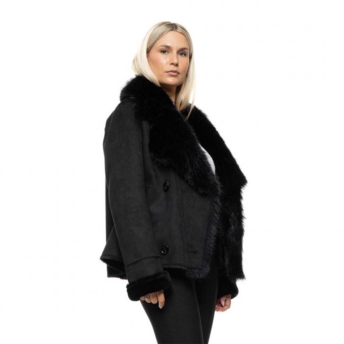 BISTON WOMAN SHORT JACKET BLACK