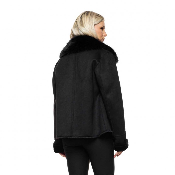 BISTON WOMAN SHORT JACKET BLACK