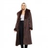 BISTON WOMAN SUET LONG COAT BROWN