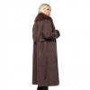 BISTON WOMAN SUET LONG COAT BROWN