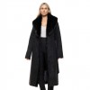 BISTON WOMAN LONG COAT SUET BLACK