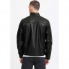 BLEND MAN LEATHER JACKET BLACK