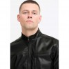 BLEND MAN LEATHER JACKET BLACK