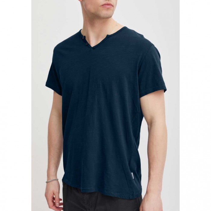 BLEND MAN T SHIRT V NECK BLUE