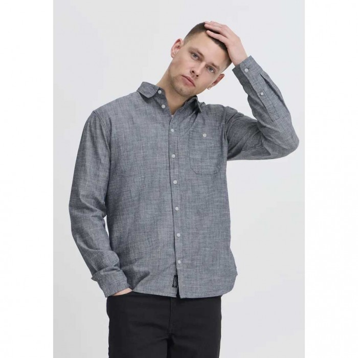 BLEND MAN SHIRT GREY/BLUE