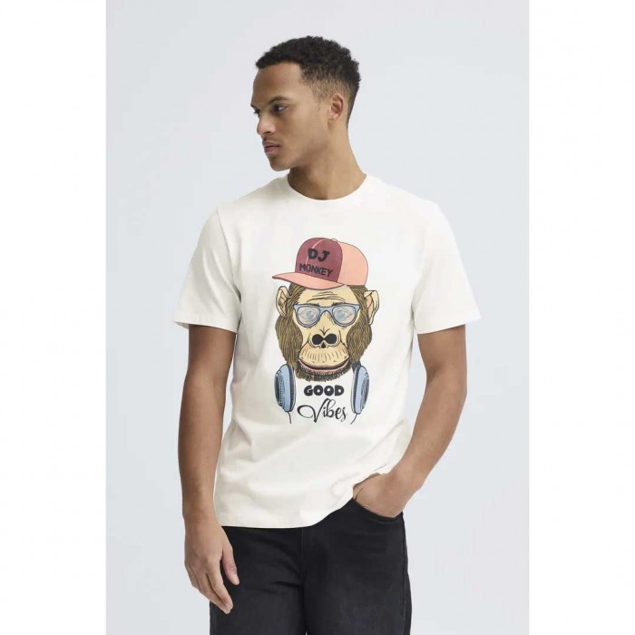 BLEND MAN T SHIRT MONKEY WHITE