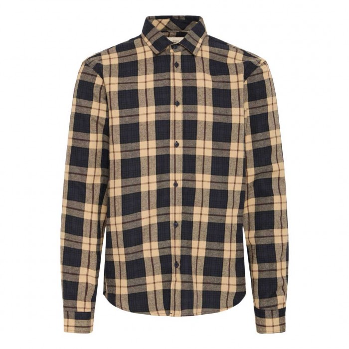 BLEND MAN SHIRT BEIGE/BLUE