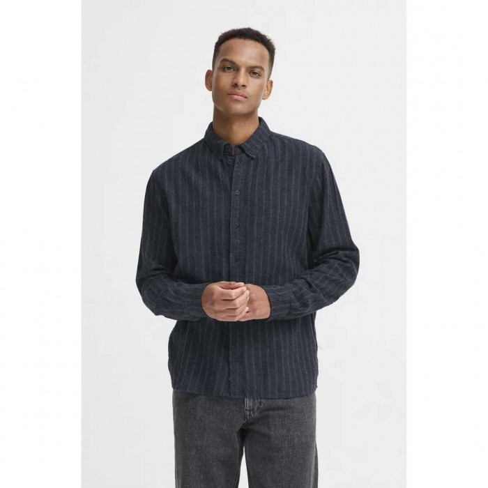 BLEND MAN STRIPE SHIRT BLUE
