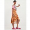 DESIGUAL Tropical flounce skirt ORANGE