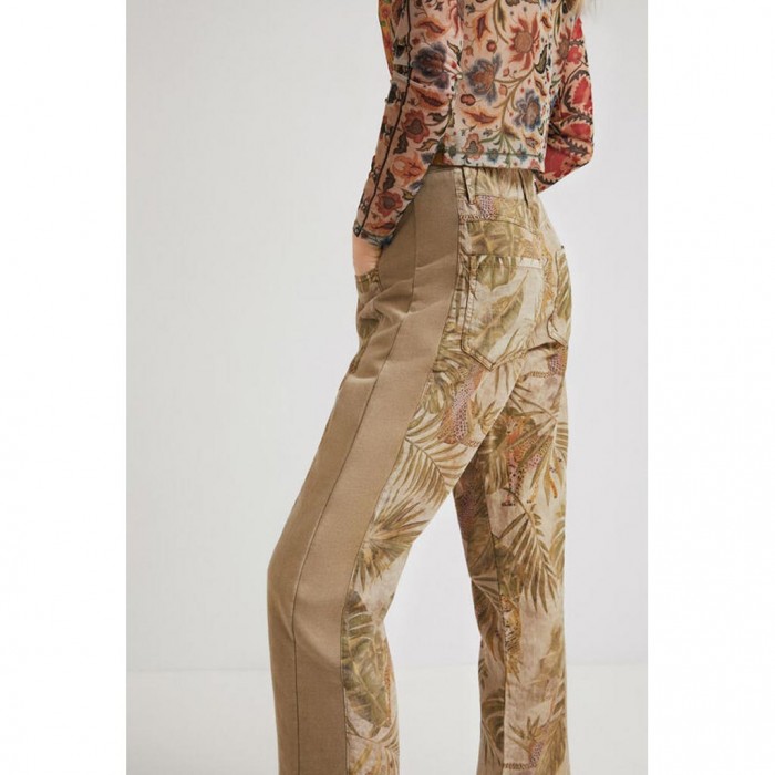 DESIGUAL Tropical hybrid trousers BEIGE