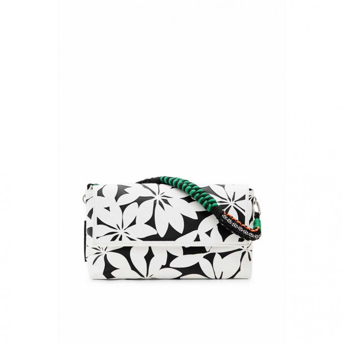 DESIGUAL Midsize floral crossbody bag WHITE/BLACK