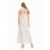 DESIGUAL Long embroidered strap dress WHITE