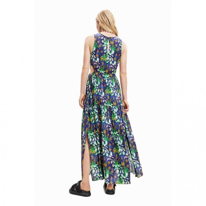 DESIGUAL Women's natural cut-out long dress BLUE