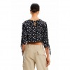 DESIGUAL Short gathered floral blouse BLACK