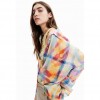 DESIGUAL Oversize tie-dye plaid shirt COLORFUL