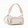 DESIGUAL M embroidered shoulder bag BEIGE