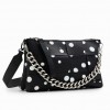 DESIGUAL M woven droplets crossbody bag BLACK