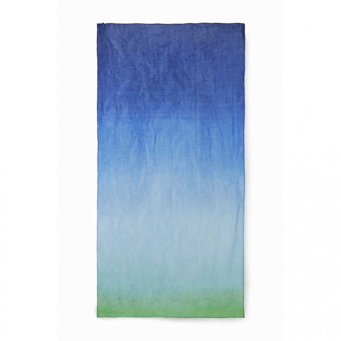 DESIGUAL Rectangular pleated dégradé foulard BLUE