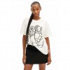 DESIGUAL Arty illustration T-shirt WHITE