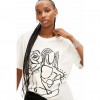 DESIGUAL Arty illustration T-shirt WHITE