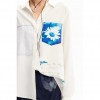 DESIGUAL Patchwork pocket daisy shirt WHITE