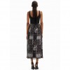 DESIGUAL Pleated combination midi dress BLACK