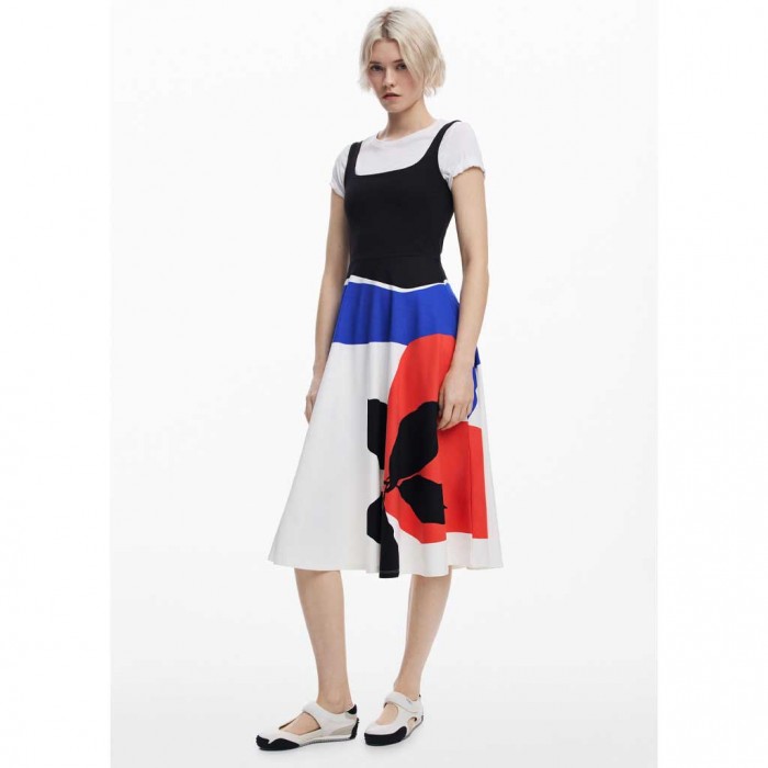 DESIGUAL WOMAN DRESS BLACK/WHITE