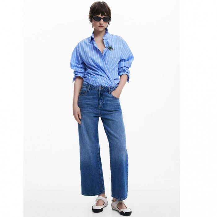 DESIGUAL WOMAN SHIRT STRIPE CIEL