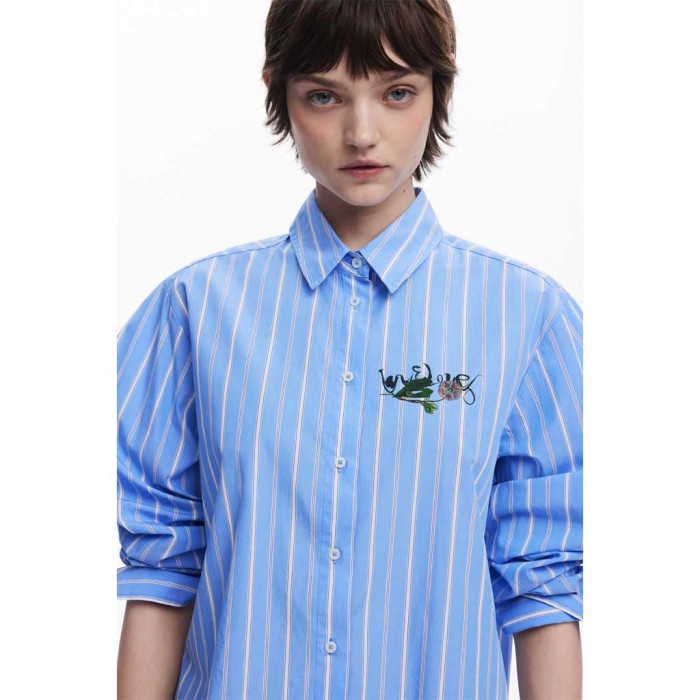 DESIGUAL WOMAN SHIRT STRIPE CIEL