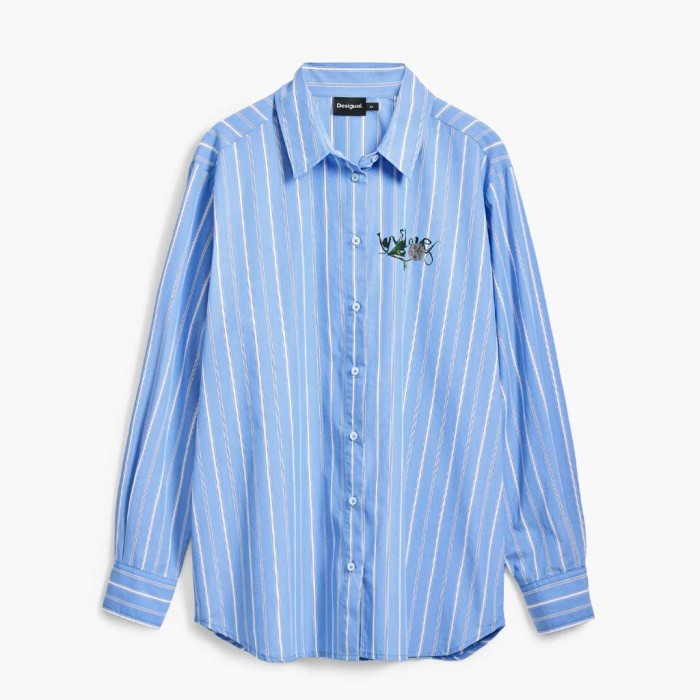 DESIGUAL WOMAN SHIRT STRIPE CIEL