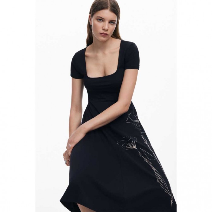 DESIGUAL WOMAN MIDI DRESS BLACK