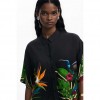 DESIGUAL WOMAN FLOWERS SHIRT BLACK DESIGUAL WOMAN FLOWERS SHIRT BLACK