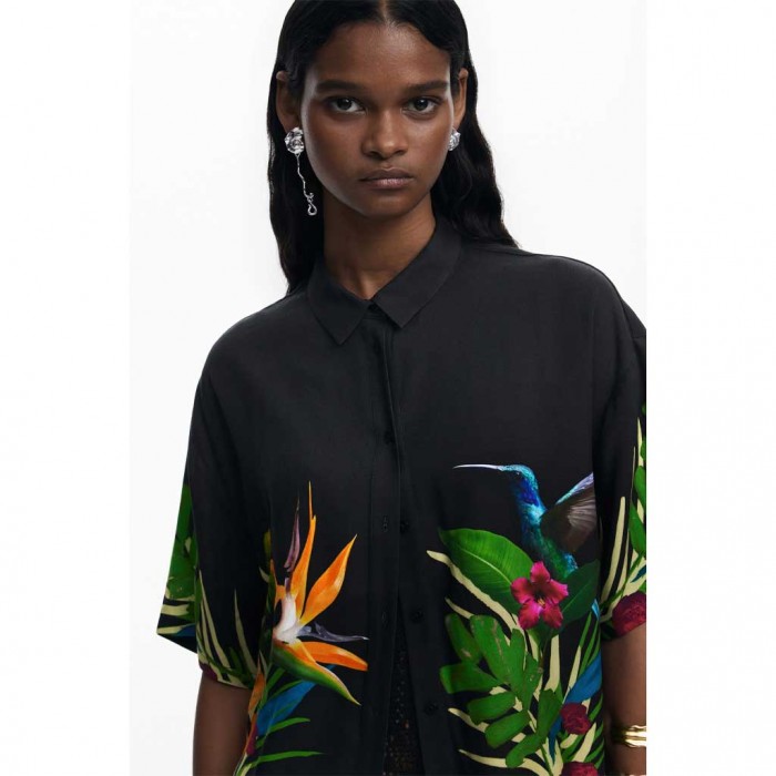 DESIGUAL WOMAN FLOWERS SHIRT BLACK