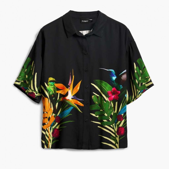DESIGUAL WOMAN FLOWERS SHIRT BLACK