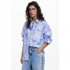 DESIGUAL WOMAN SHIRT WHITE/BLUE DESIGUAL WOMAN SHIRT WHITE/BLUE
