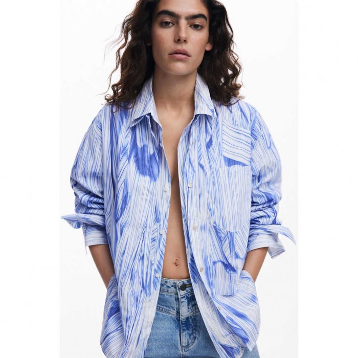 DESIGUAL WOMAN SHIRT WHITE/BLUE