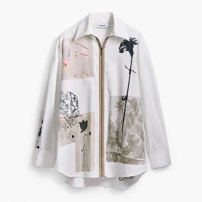 DESIGUAL WOMAN SHIRT OVER WHITE