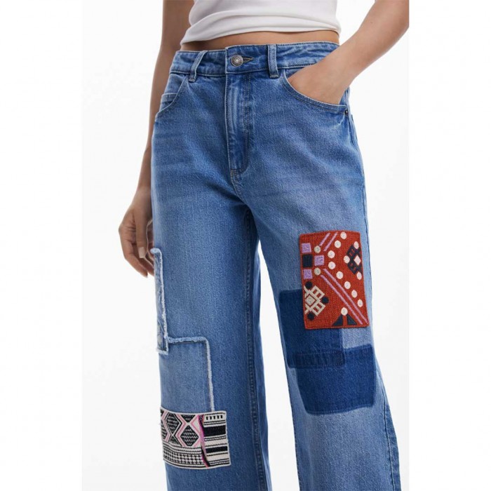 DESIGUAL WOMAN WIDE LEG JEAN BLUE