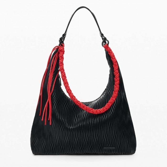 DESIGUAL Medium embossed bag BLACK