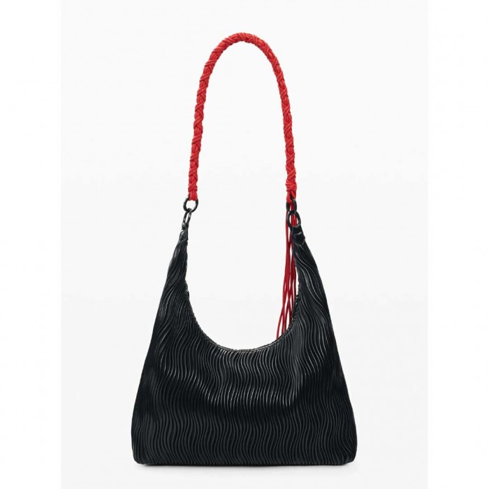 DESIGUAL Medium embossed bag BLACK DESIGUAL Medium embossed bag BLACK