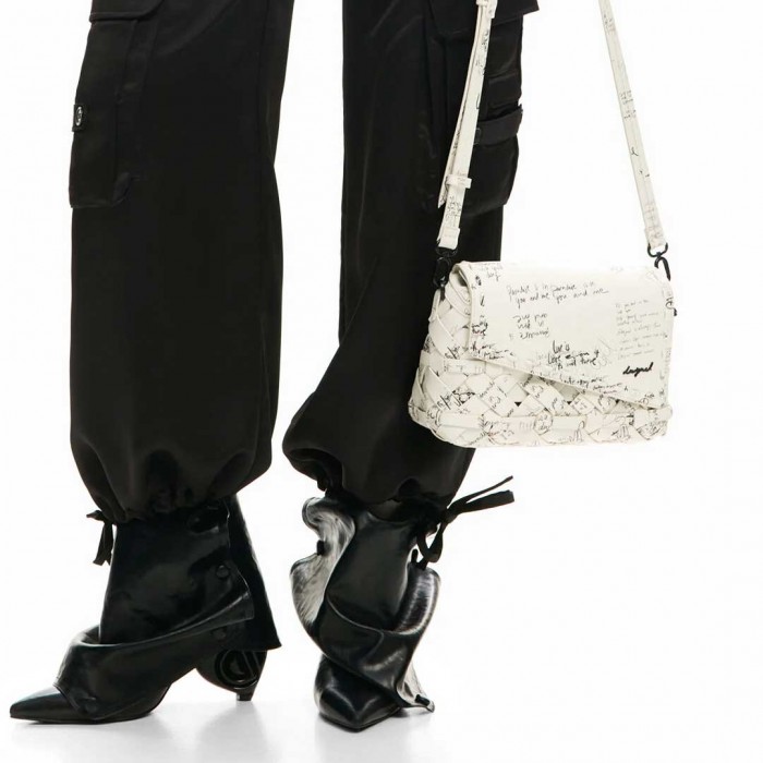 DESIGUAL Medium bag lettering WHITE DESIGUAL Medium bag lettering WHITE