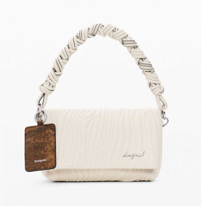 DESIGUAL Medium embossed bag ECRU