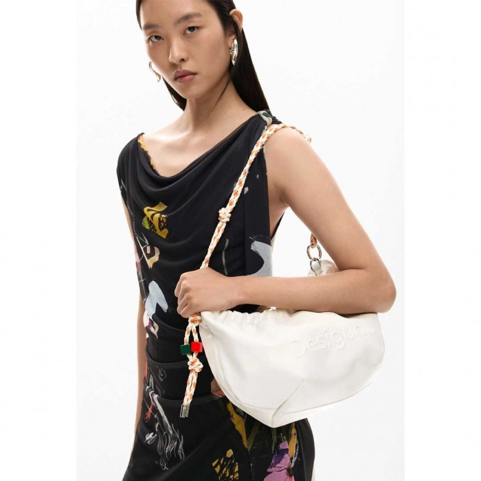 DESIGUAL Medium Oval Bag With Charms ECRU