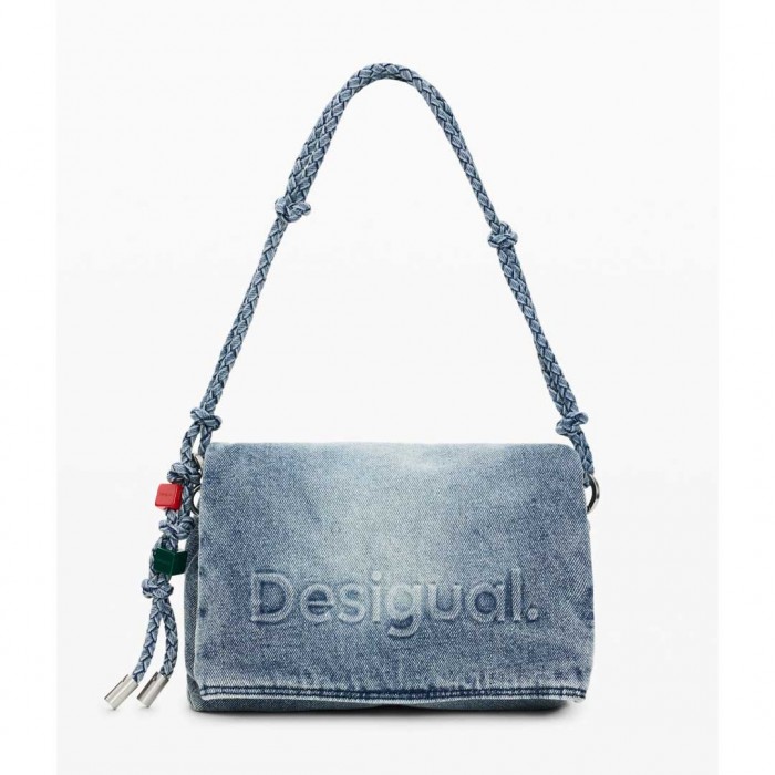 DESIGUAL Medium denim charms bag LIGHT BLUE