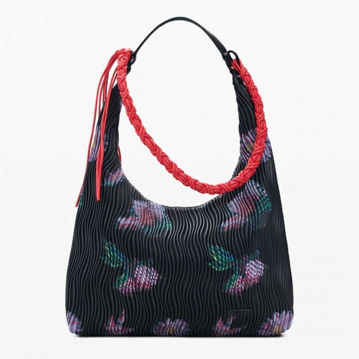 DESIGUAL Medium Oval Textured Bag BLACK