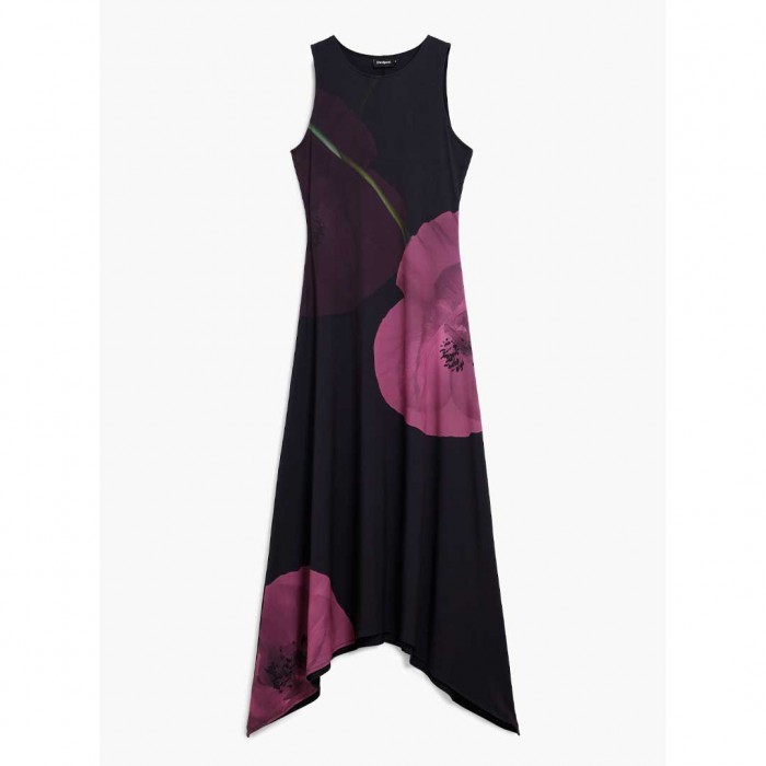 DESIGUAL Asymmetric poppy dress BLACK