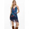 DESIGUAL Pixelated ruffle dress BLUE DESIGUAL Pixelated ruffle dress BLUE